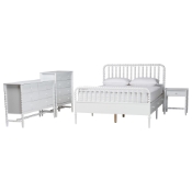 Baxton Studio Lucera 5-Piece Bedroom Set, Full, White